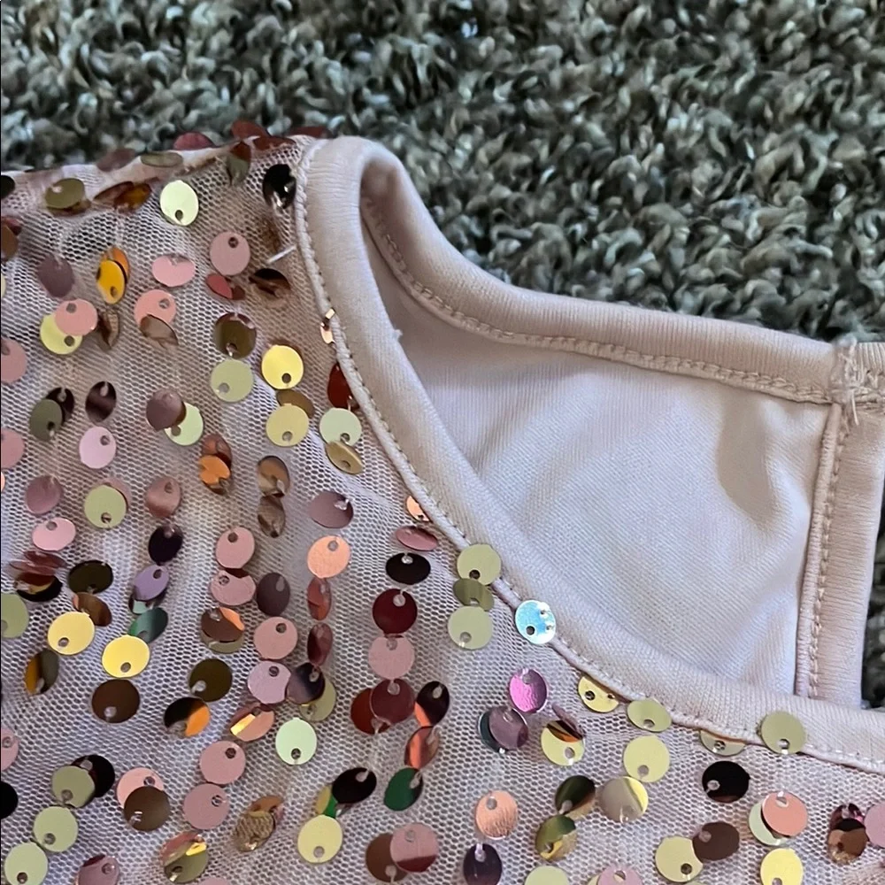 Wonder Nation Light Pink Sequin Lined Girls Dress - Picture 7 of 8